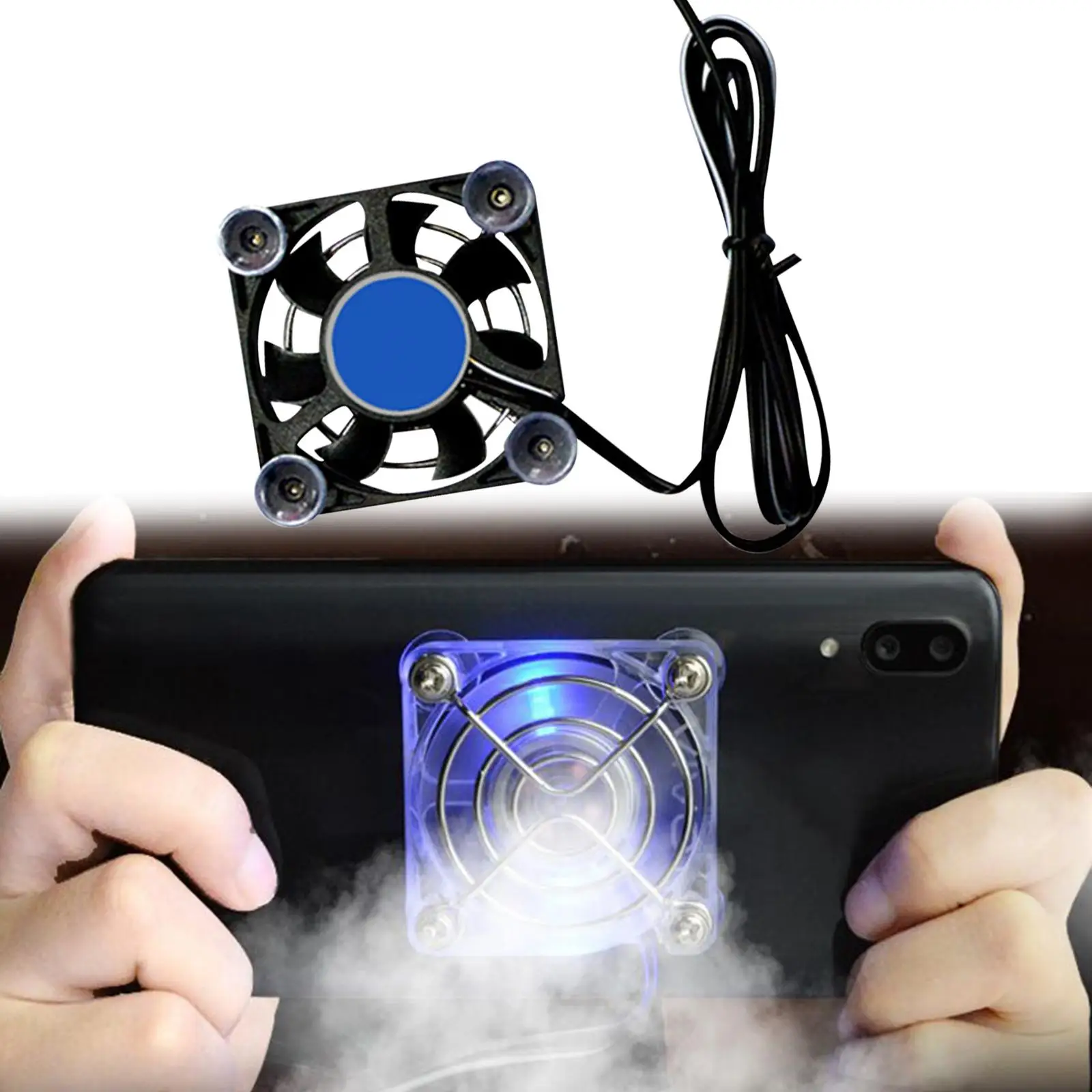 Phone Cooling Fan Cooler with Suction Cup Mini Cellphone Radiator for Smartphones Live Watching Movies Mobile Gaming