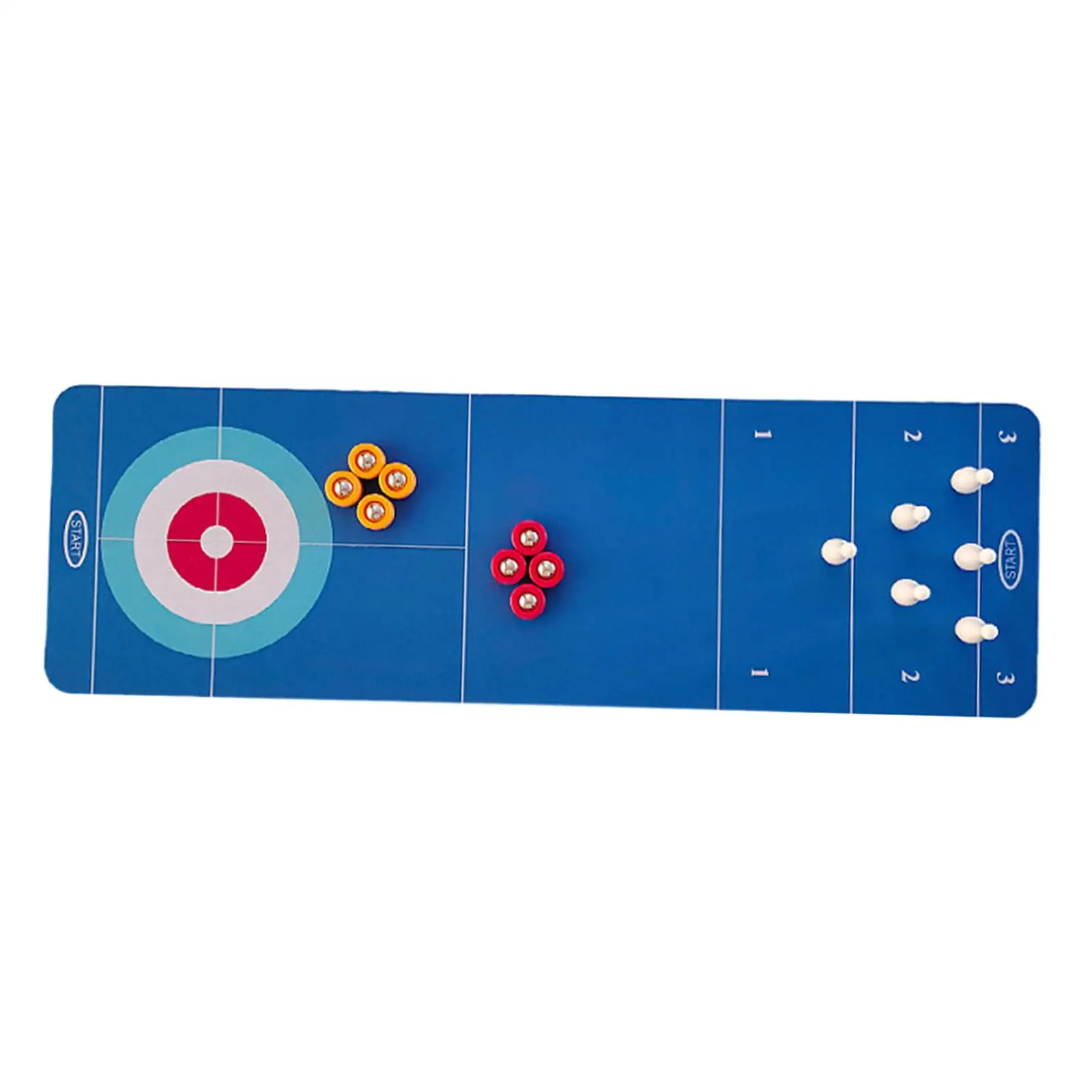 Mini Tabletop Game with 10 Rollers Fun Family Game with Game Mat Portable Indoor Shuffleboard Table Game for Indoor Travel