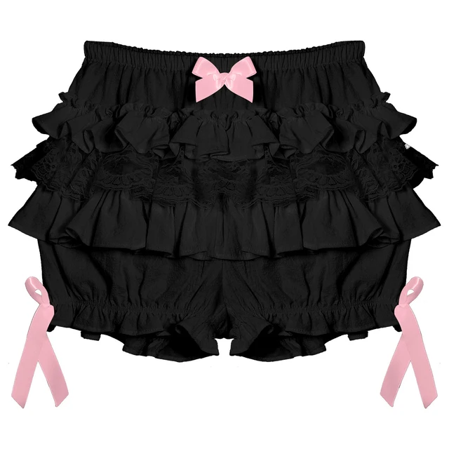 Women's Ruffled Lace Frilly Knickers Panties Bloomers Underwear Boy Shorts  Rave Dance Hot Pants