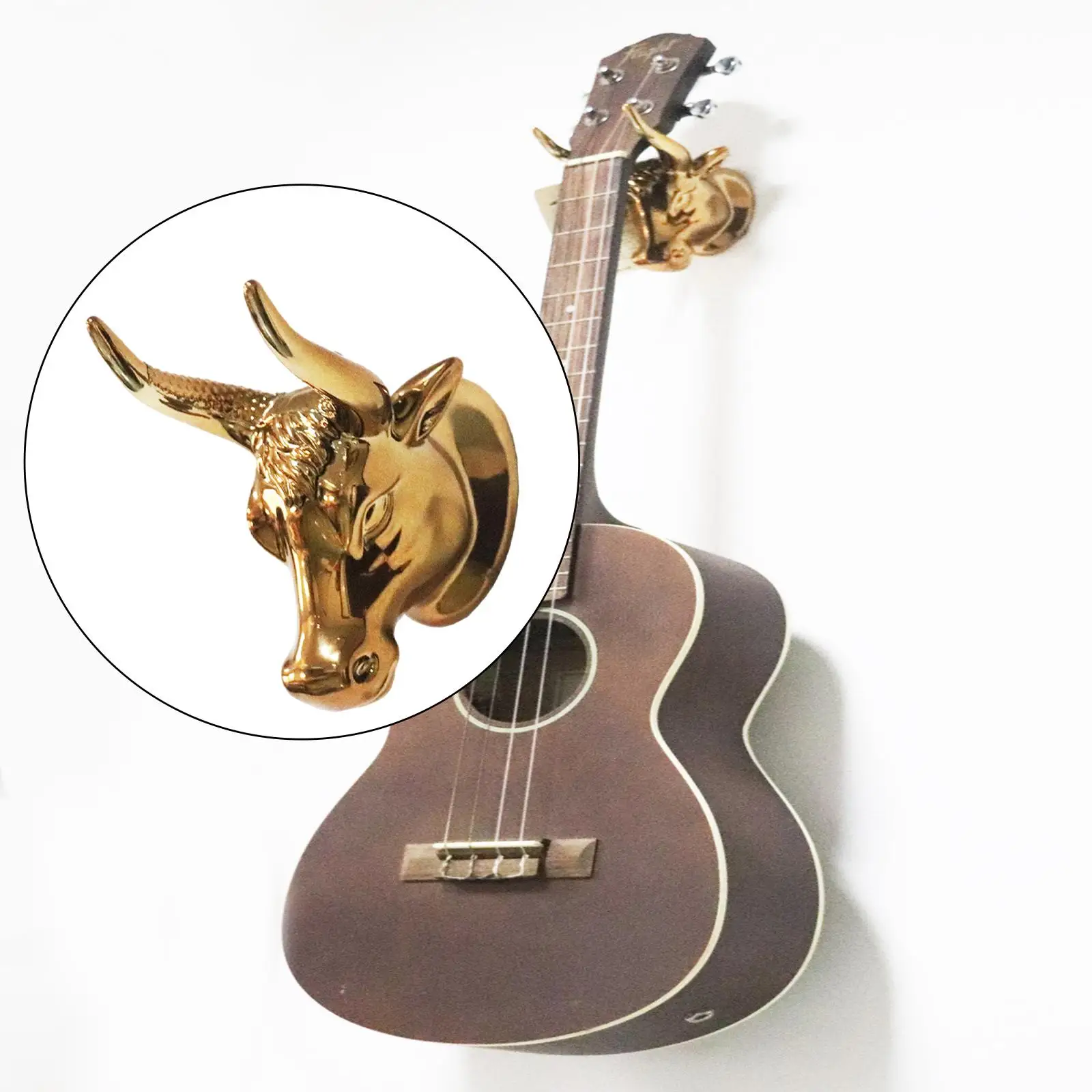 Bull Head Guitar Holder Hook Stand Decorative Rack,Guitar Hanger  Holder for Banjo,Mandolin Musical  Accessories
