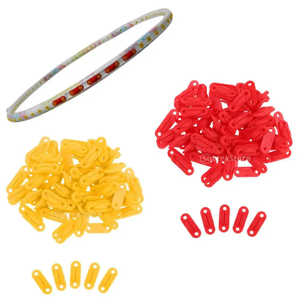 Silicone Yellow and Red Badminton Racket Frame Eyelets Protector Replacement 100pcs/Bag