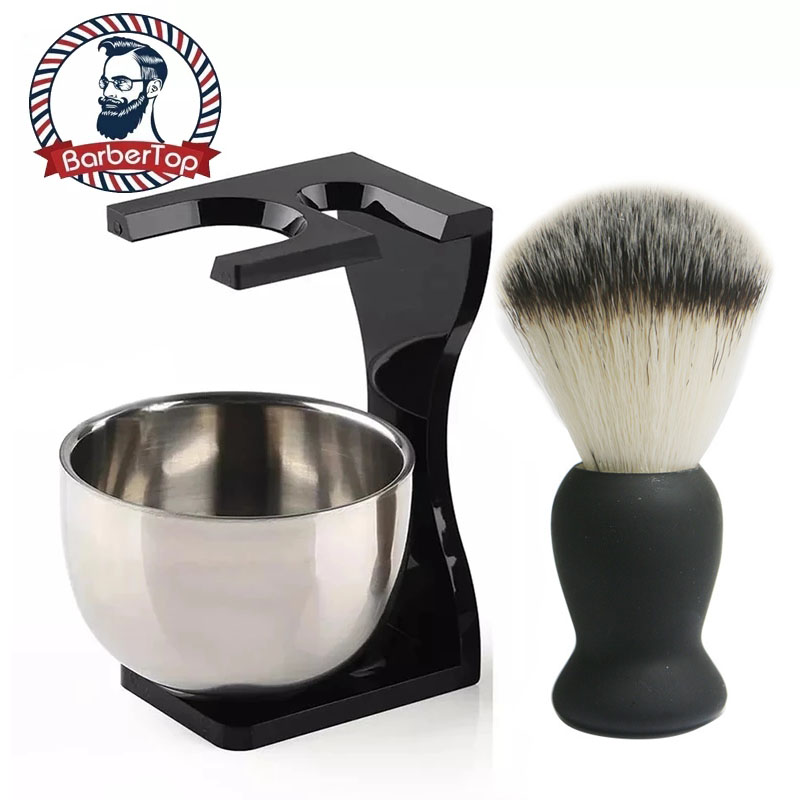 Best of Barbertop Professional Men Beard Shaving Brush Set Stainless Steel Bowl Stand Mustache Facial Cleaning Tool Reviews & Tips