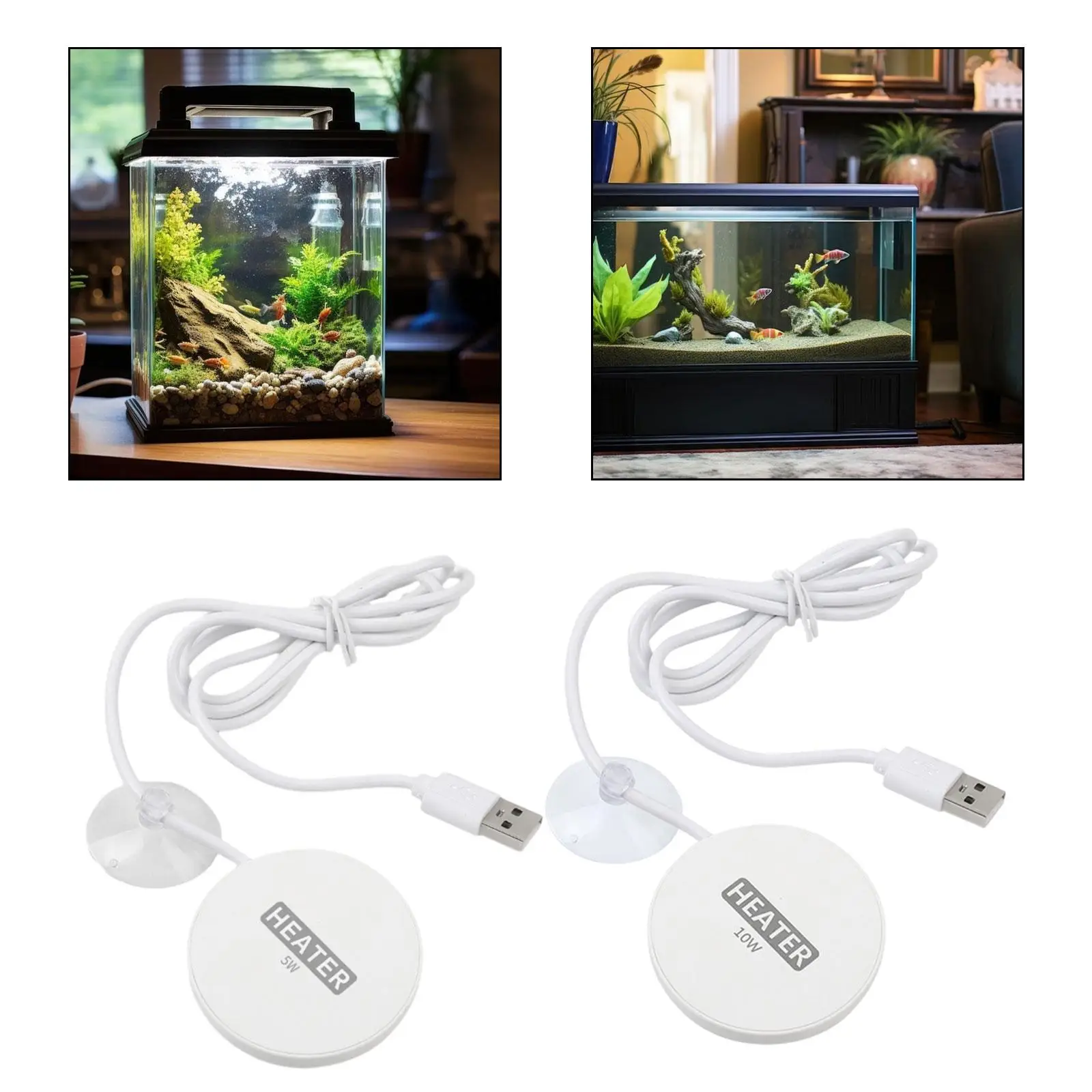 Fish Tank Heater USB over Temperature Protection Submersible Thermostat Heater for Pet Water Dispenser Low Water Level Terrarium