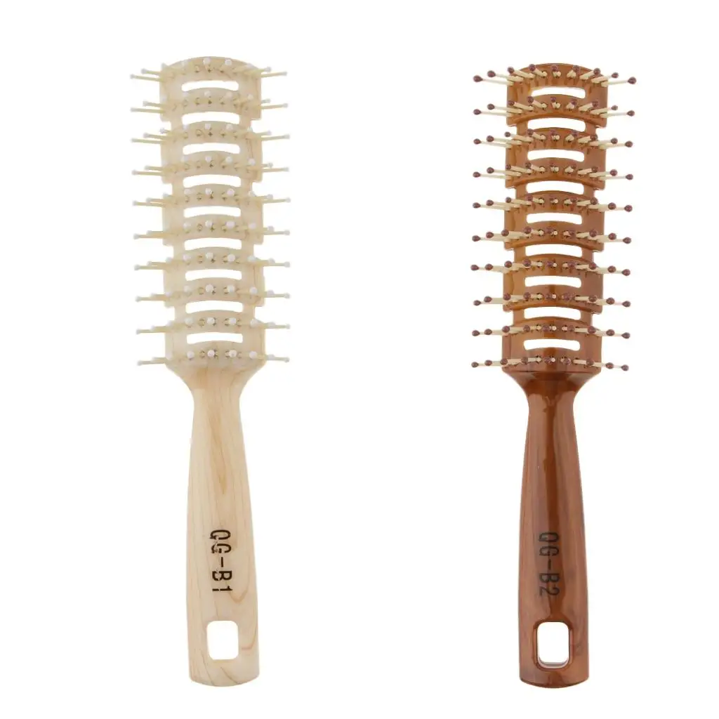 Resin Anti-static Long Curling Hair Comb Roller Brush Massage Hairbrush