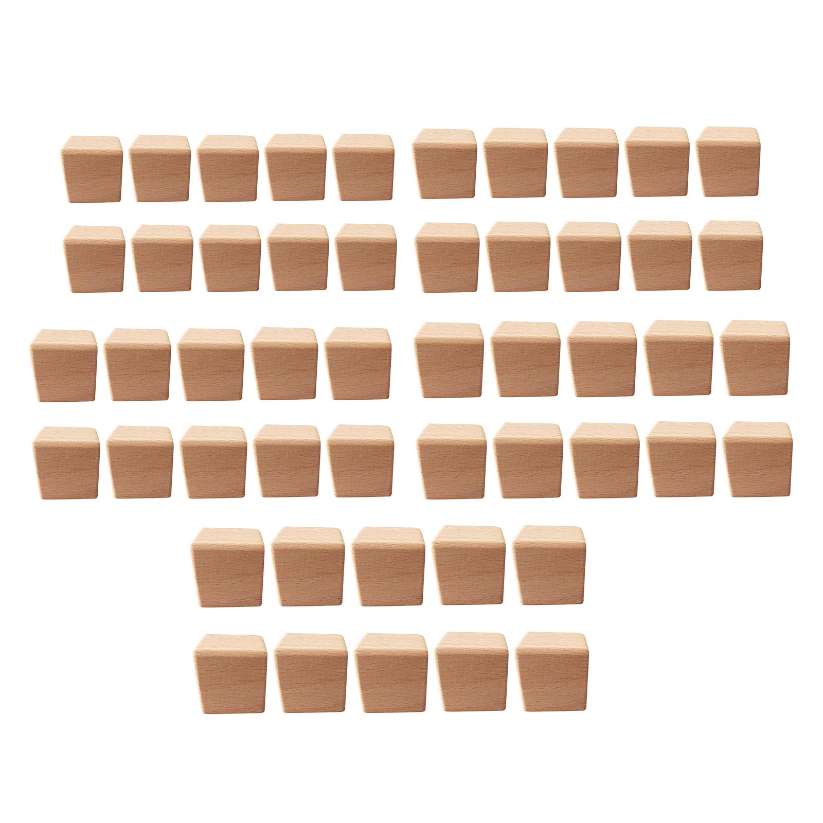 10Pcs DIY Unfinished Unpainted Wooden Square Blocks Cubes Embellishment for Crafts DIY Wood Hobby Modelling Making