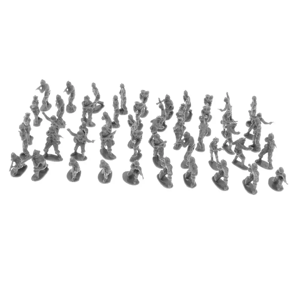 100pcs 2cm Realistic Plastic Battlefield Toy Soldier Figures