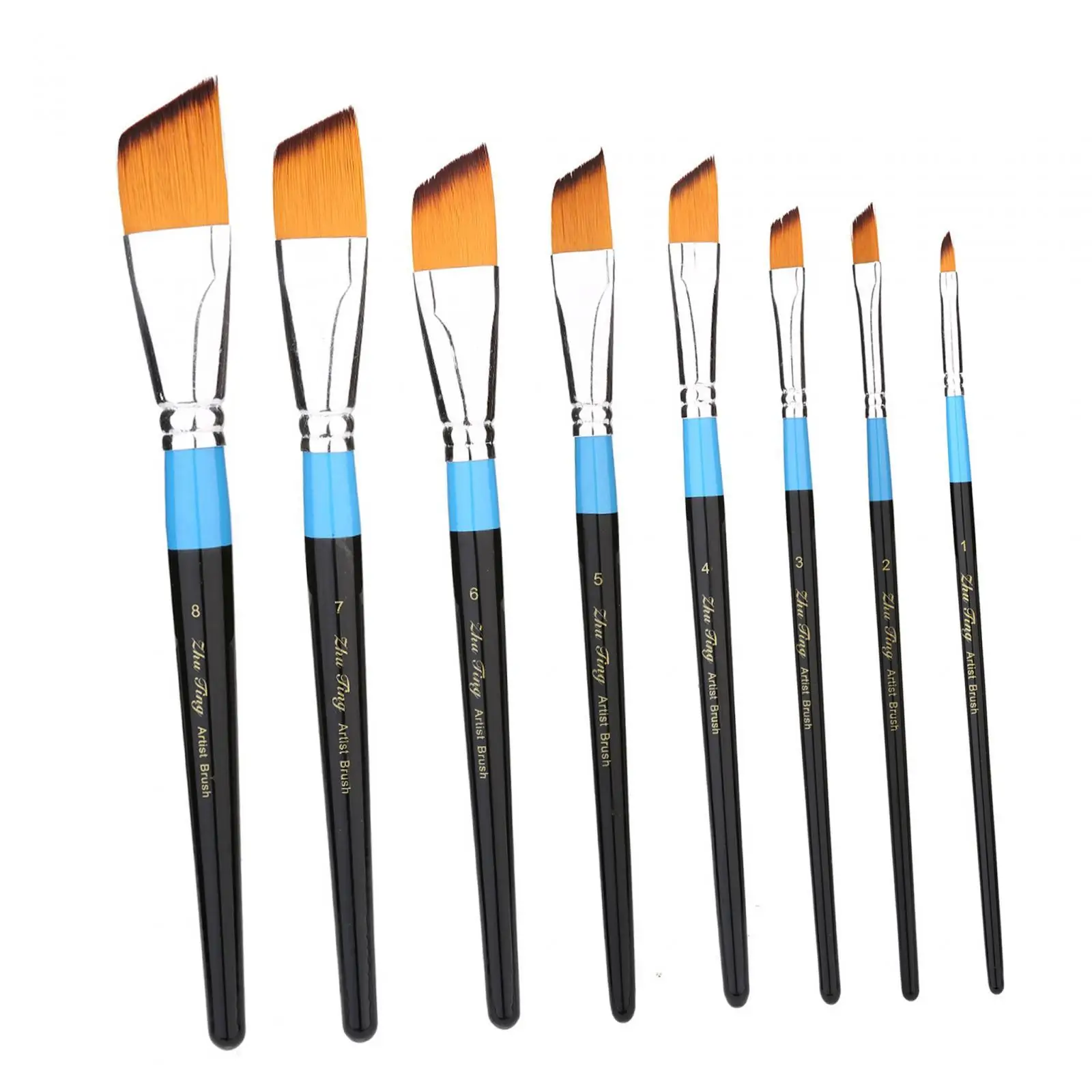8x Paint Brush Set on Canvas, Wood, Face and Models Painting Brushes Set for Watercolor Oil Gouache Acrylic Painting Supplies