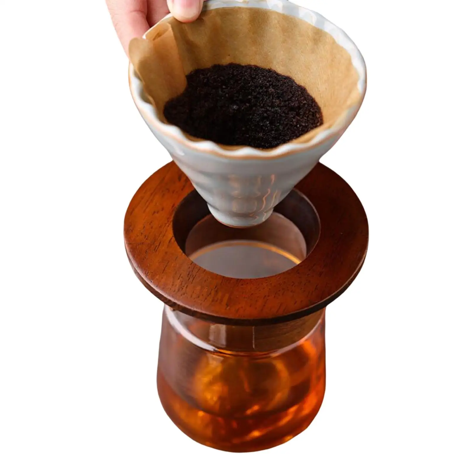 Wood Pour Over Drip Holder coffee Accessory Coffee Dripper Stand Coffee Station Coffee Filter Dripper Stand for Camping Travel