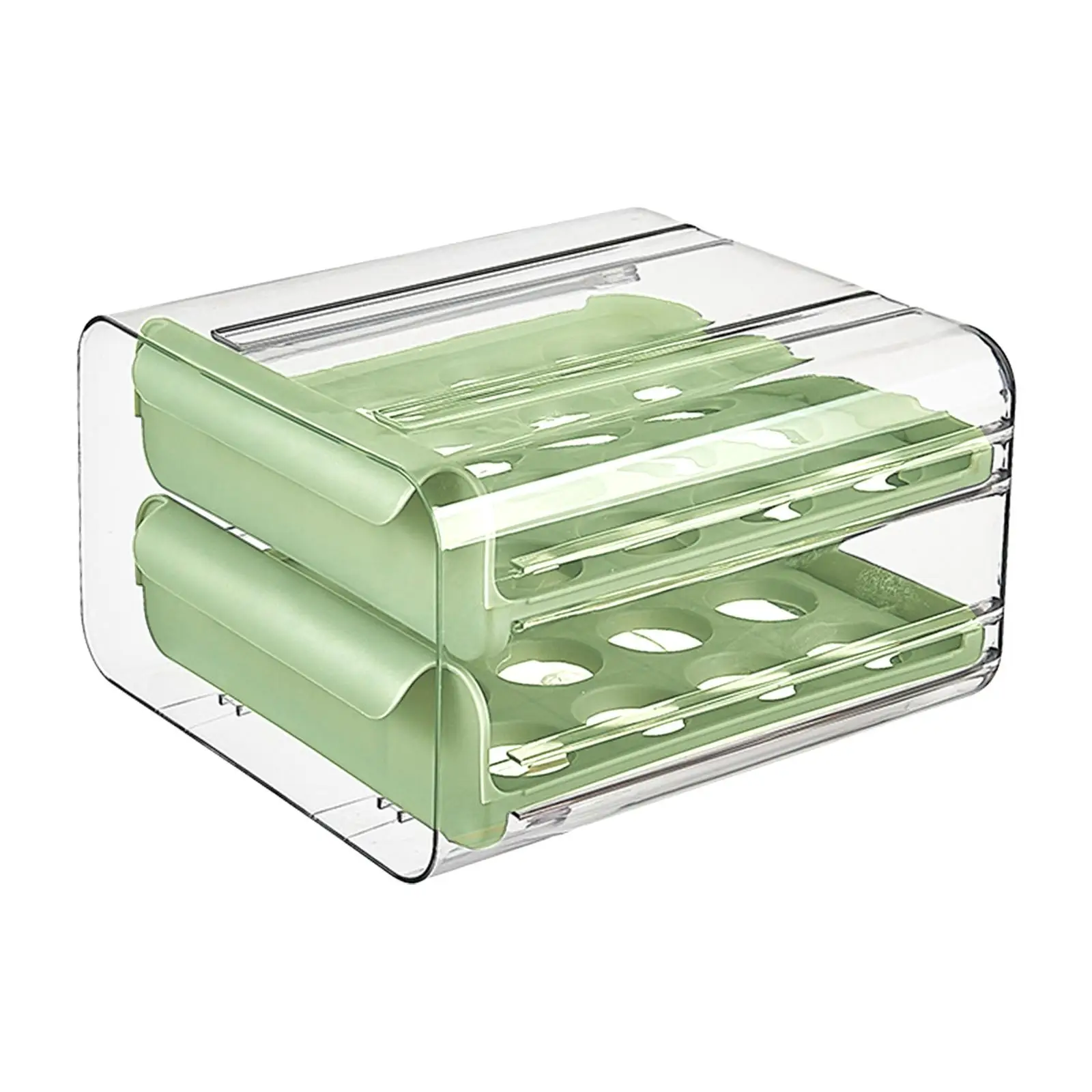 Egg Holder 32 Grid Stackable Fridge Egg Drawer Organizer Drawer Egg Fresh Storage Box for Cabinet Fridge Cupboard Countertop