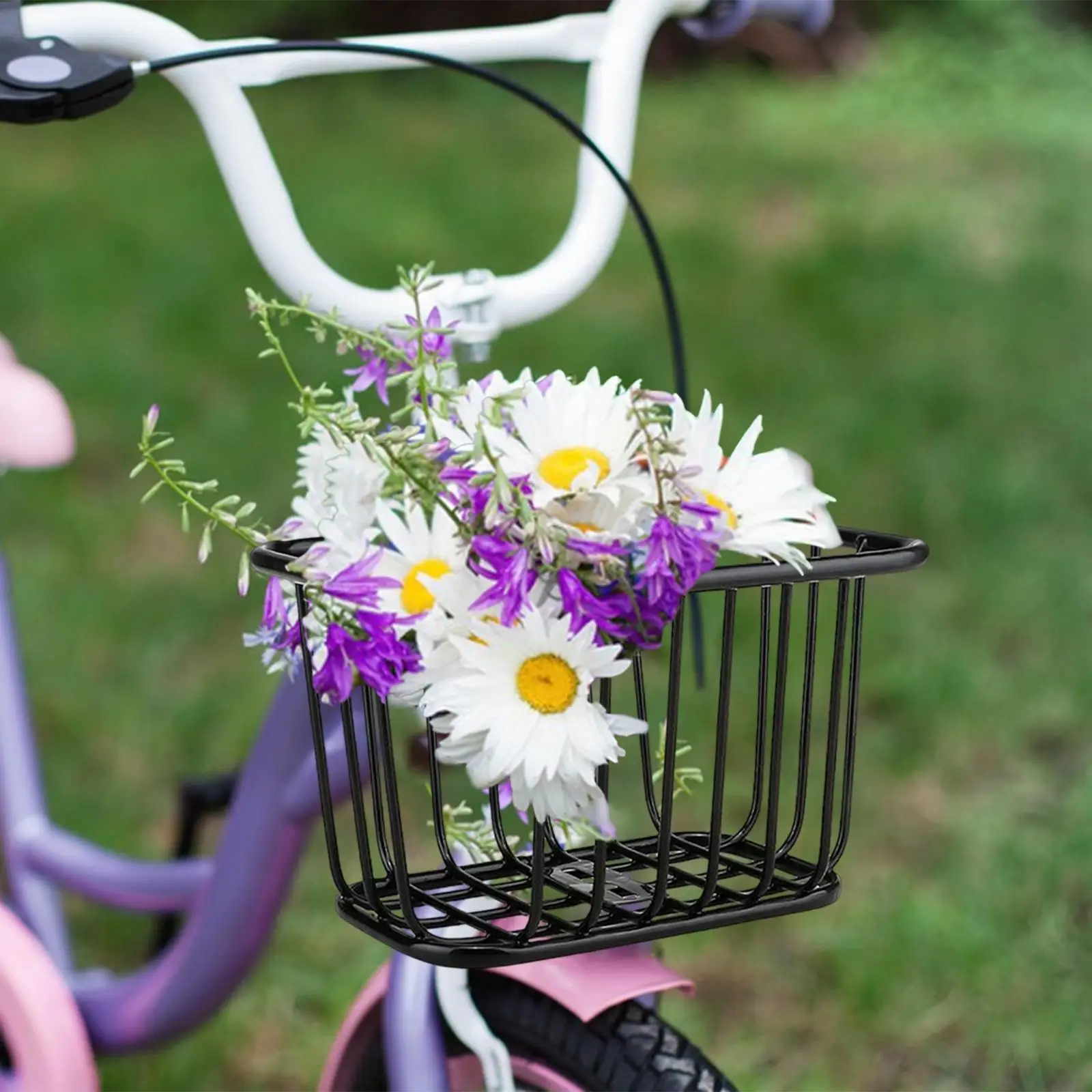 Portable Bike Basket Detachable Comfortable Front Handlebar Shopping Bag Iron for Bike Gift Outdoor Cycling Cycling Children