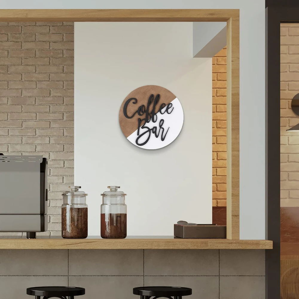 Description Picture 5 of itemCoffee Signs Decor for Coffee Bar Wood Farmhouse Wall Sign Decor for Kitchen Home Office Cafe Coffee Station Housewarming Gift