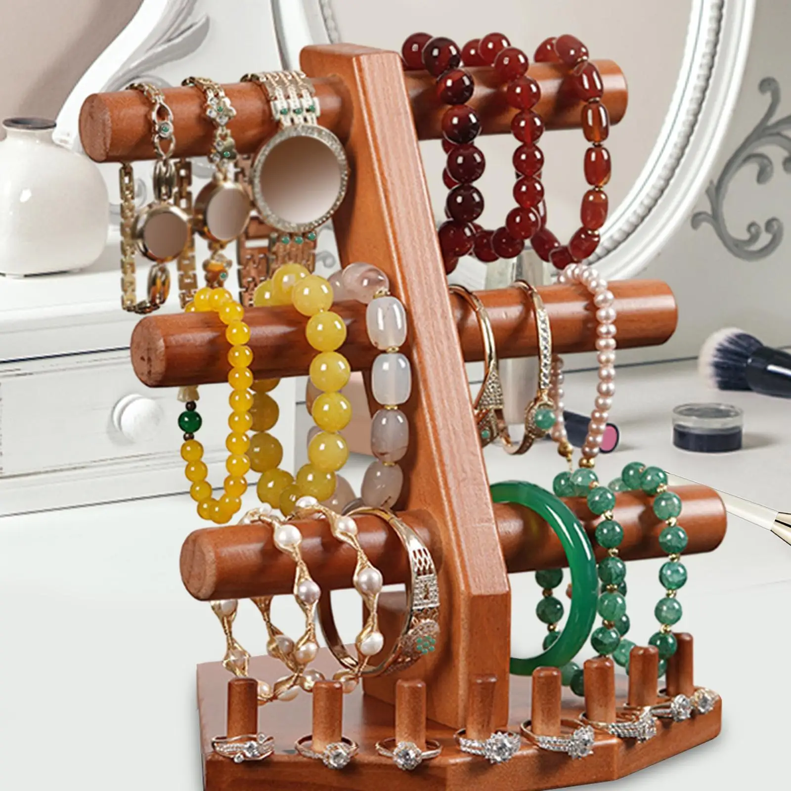 Wooden Bracelet Holder Bracelet Display Stand for Selling for Women Bathroom