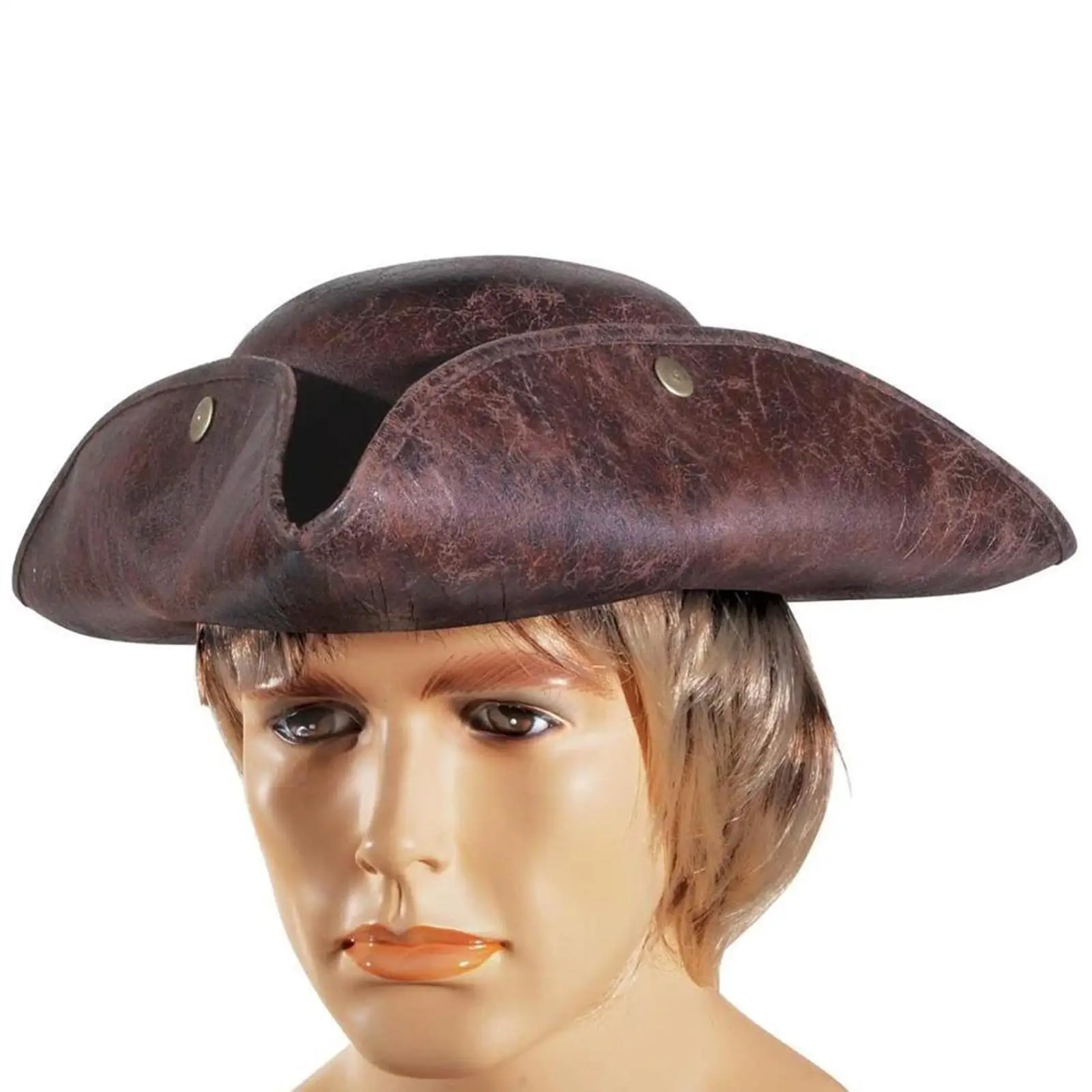 Faux Leather  Costume Caps Party Accessory Tricorn Hat Pirate Hat for  Masquerade Pirate Birthday Parties Men Adults