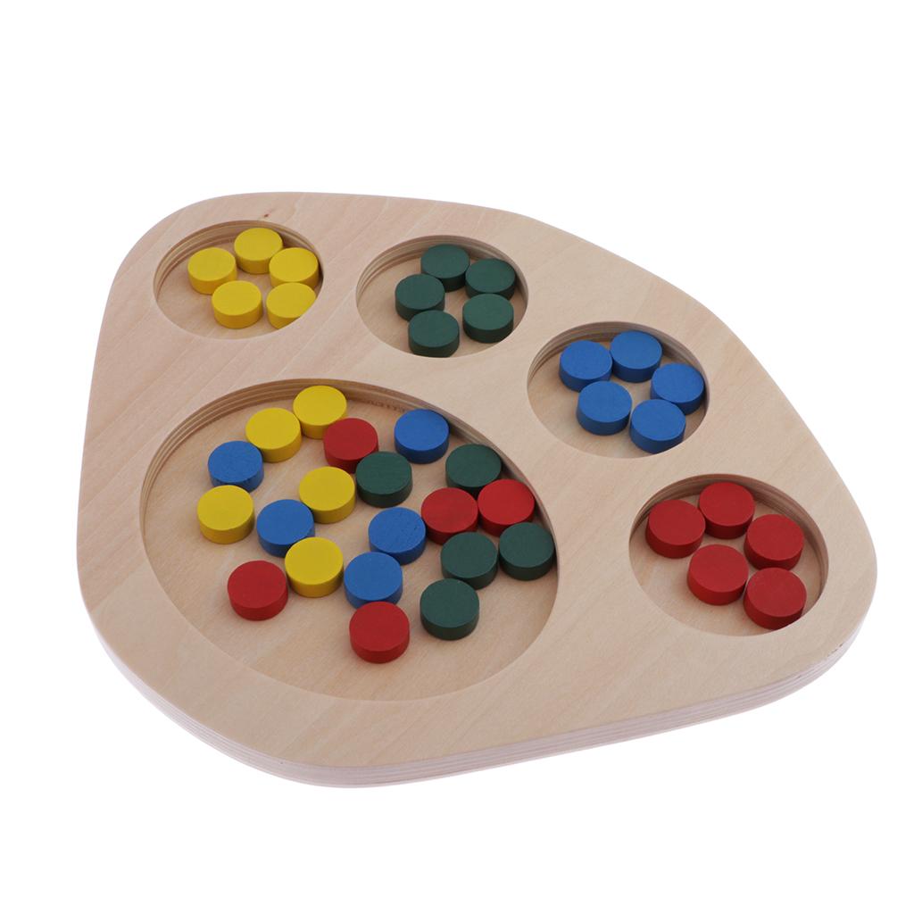 Montessori Wooden Color Sorting Counting Toys for Kids Children Preschool Learning Educational 