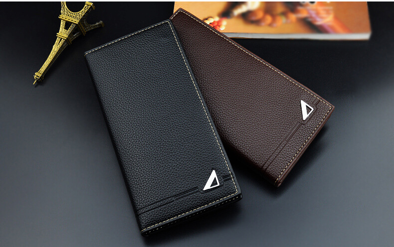 New Men's Wallet Men's Long Wallet Multi Card Slim Fashion Litchi Pattern Soft Leather Wallet Large Capacity Suit Bag