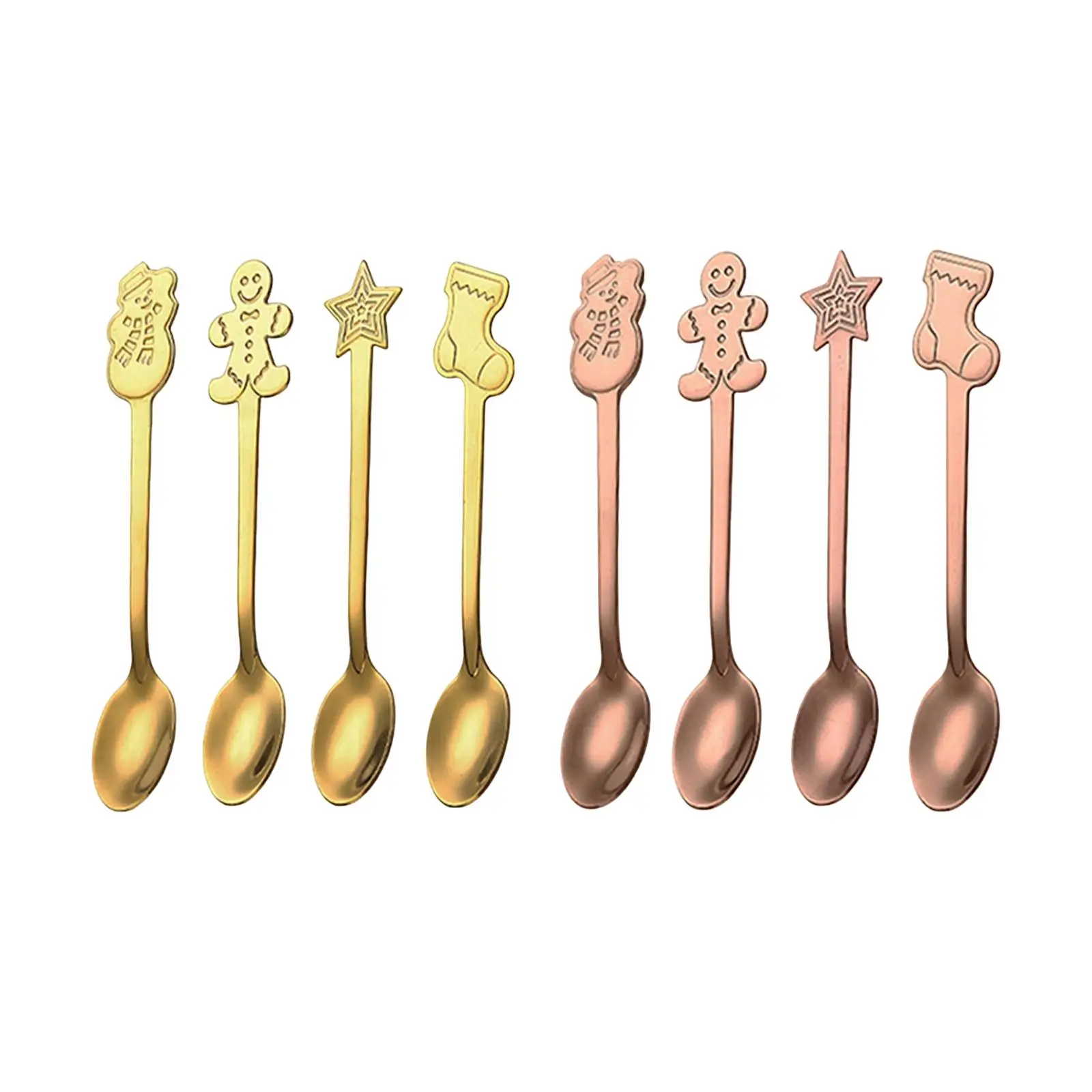 4 Pieces Christmas Coffee Spoons Espresso Spoons Kitchen Cutlery Small Spoons Kitchen for Hotel Wedding Cafe Cake Sugar