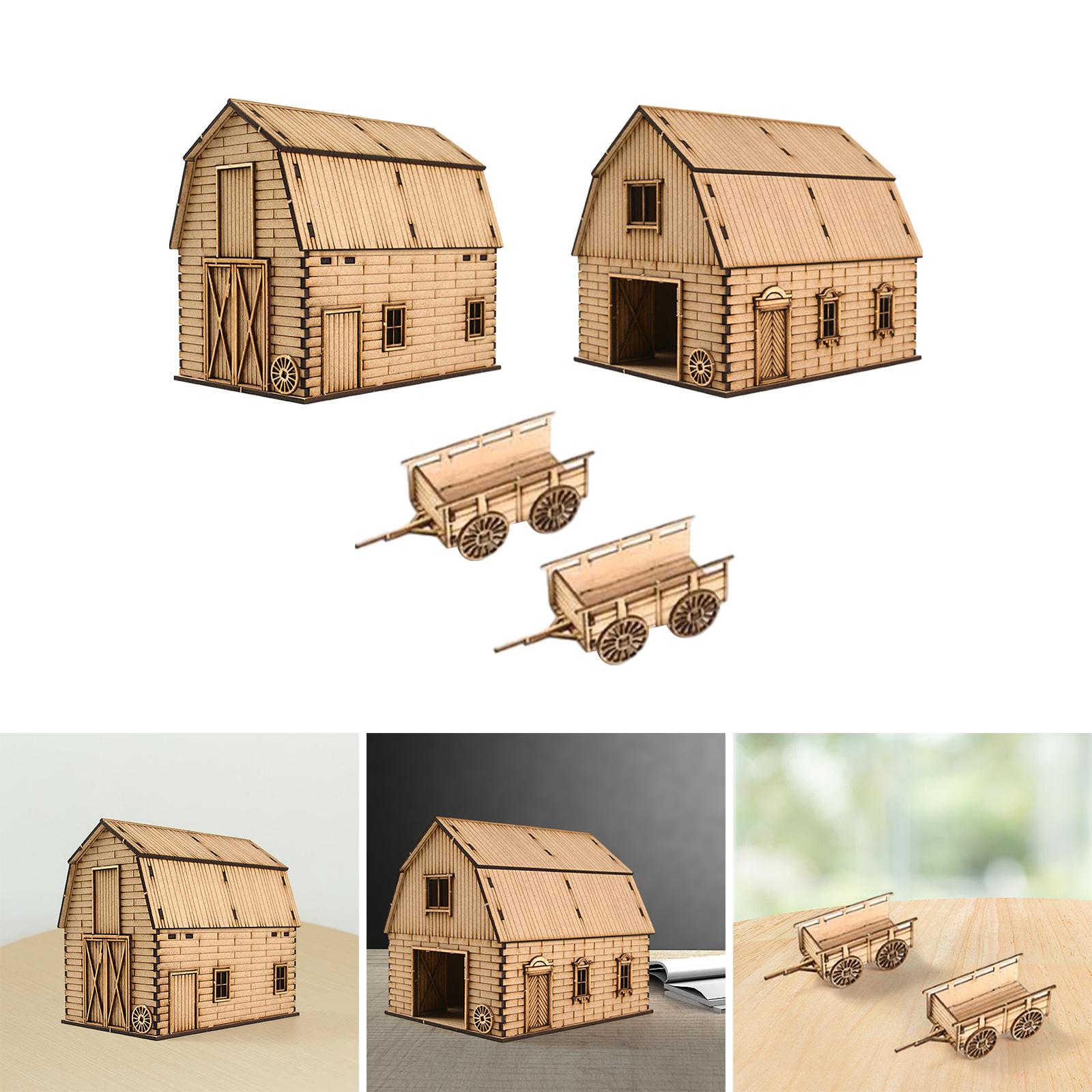 1/72 Miniature Wooden House DIY Innteractive Unassembly Granary Model for Micro Landscape Accessory Diorama Sand War Scene