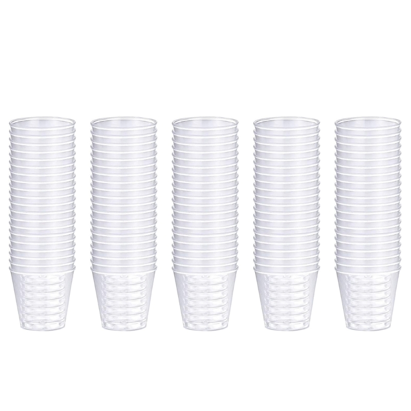 100 Stück wiederverwendbare Schnapsgläser aus Kunststoff, 30 ml, Schnapsbecher für Partys, transparente Schnapsbecher, starke, langlebige Becher für Bankette, Partys – Detail 9