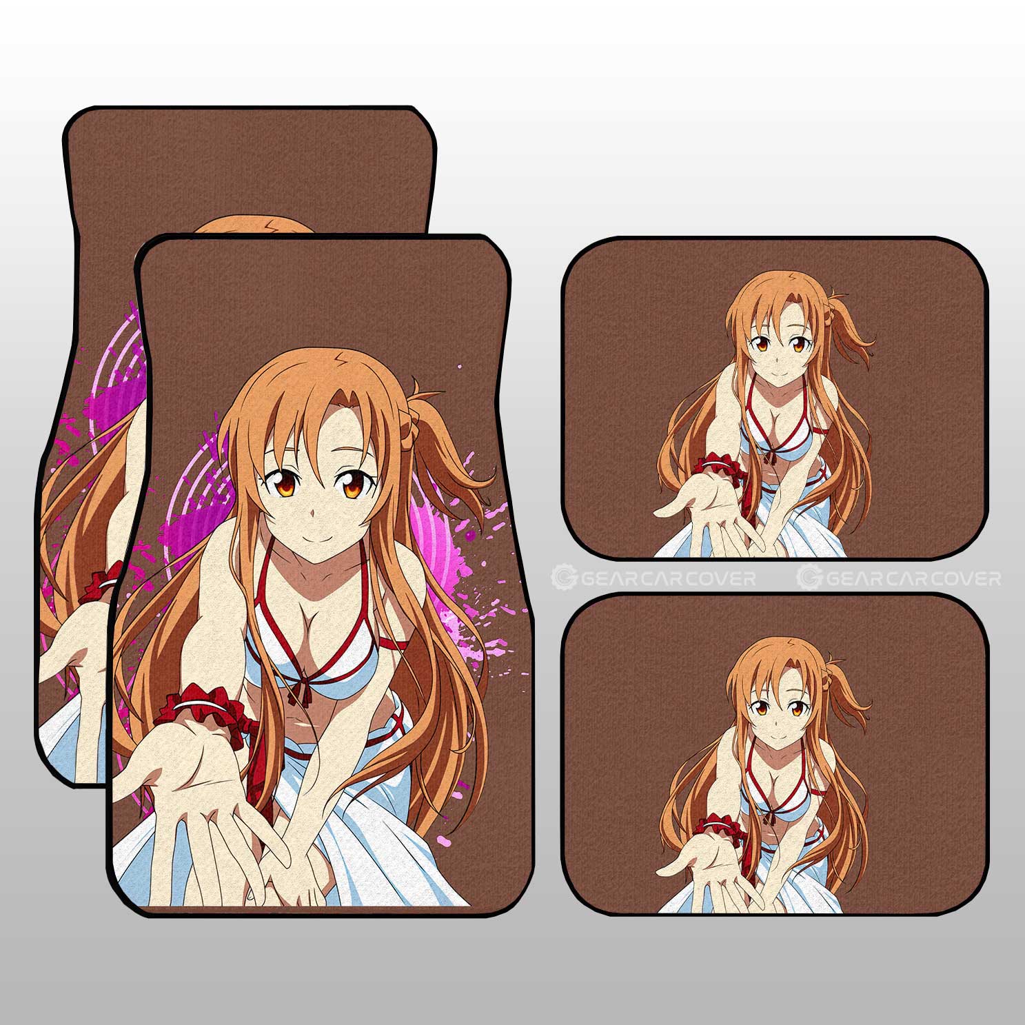 Автомобильные напольные коврики аниме Waifu Girl Asuna Yuuki, искусство  меча на заказ, онлайн аниме автомобильные аксессуары | AliExpress