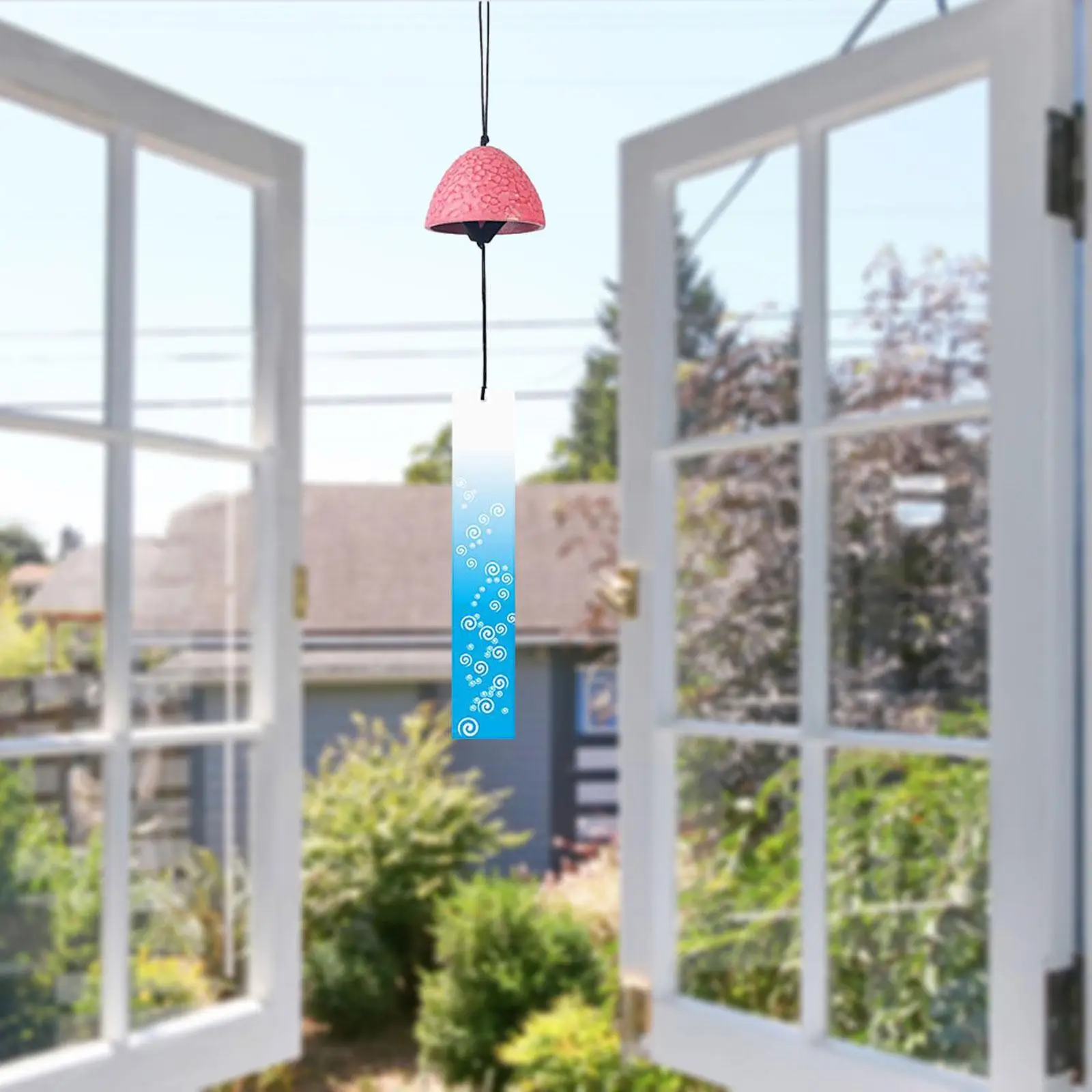 Japanese Wind Chime Traditional Vintage with Wind Catcher Metal Windchime Windbell for Courtyard Outside Farmhouse Indoor Decor