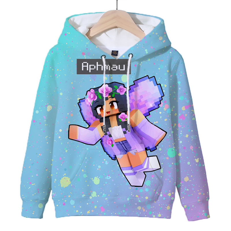 Title 19, Sweat à capuche imprimé Aphmau pour enfants, je...