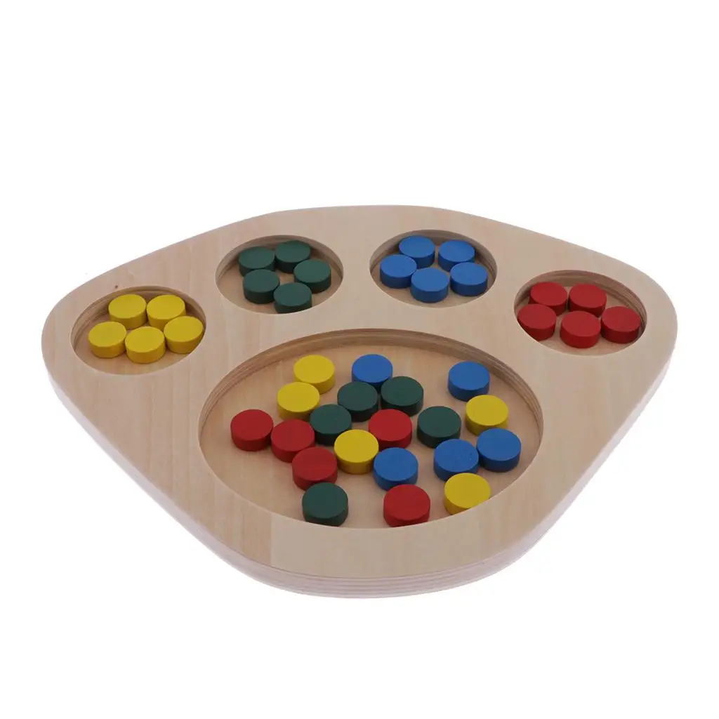 Montessori Wooden Color Sorting Counting Toys for Kids Children Preschool Learning Educational 