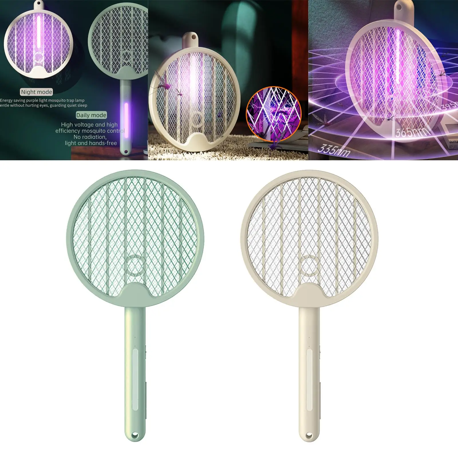Handheld Bug Zapper Flying Bugs Trap Indoor & Outdoor 3000 Volt  Killer Fly Swatter Pest Insects Control for Backyard