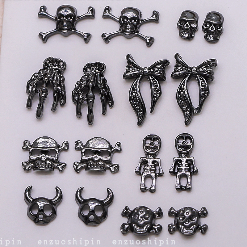 Best of 40PCS Dark Alloy Nail Art Charms Skull Bow Skeleton Palm Sinister Accessories For Halloween Nails Decoration Manicure Supplies Reviews & Tips