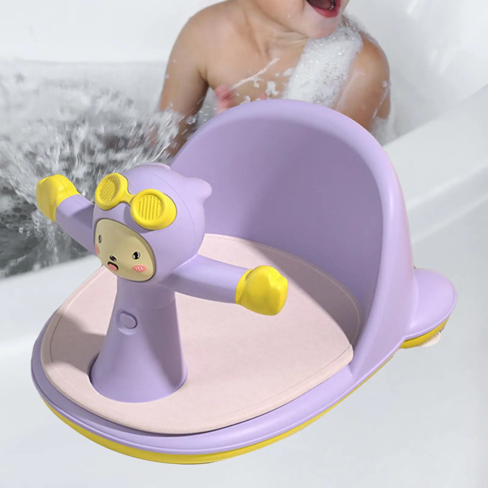 Baby Bath Tub Seat Easy to Clean anti-drop Toddler Shower Chair for Bathroom