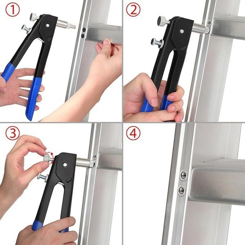 100pcs M3-M8 Aluminium legierung Flach kopf Gewinde Niete insatz Nussert Kappe Mutter Multi-Größe Niet mutter Kit Niet pistole Werkzeug – Detail 6