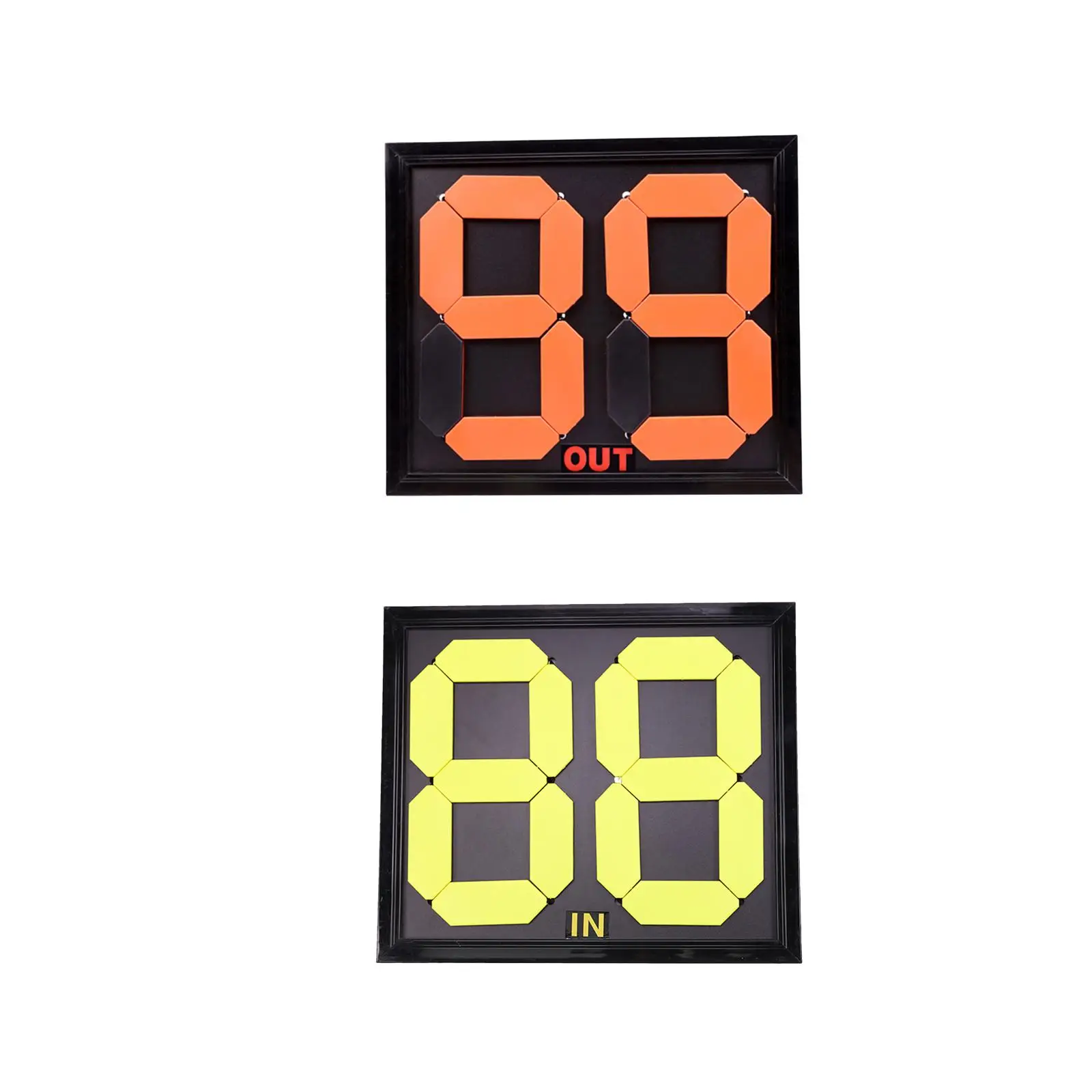 2x Two Digit Numbers Soccer Football Substitution Board Manual Flip Bright Color