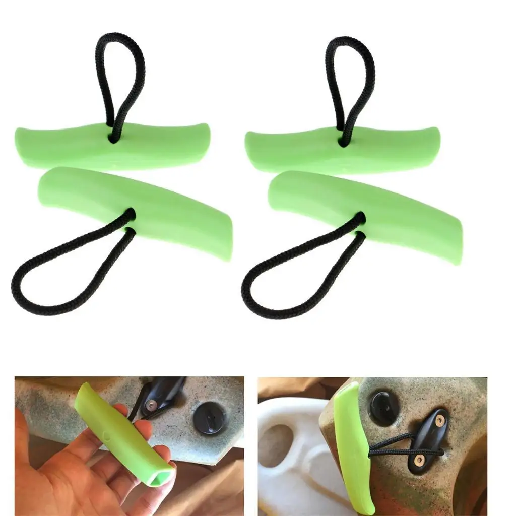 4 Pieces Nylon Universal canoe  and kayak Boat Toggle Carry Handle Grab & Cord Rope Accessories, Green  and Long Lasting