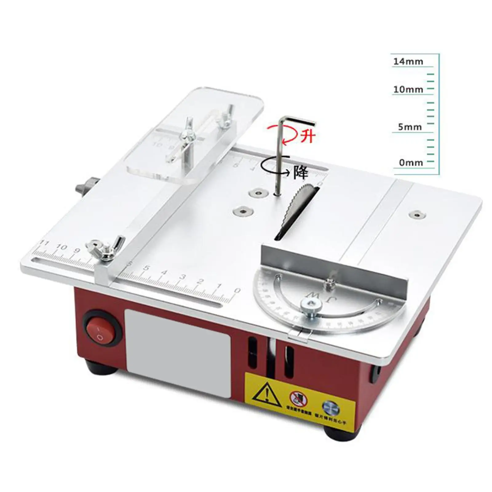 Mini Table Saw Multifunctional Woodworking Bench Saw Hobby Table Saw for Plastic Wood Aluminum Copper Acrylic Cutting DIY Crafts