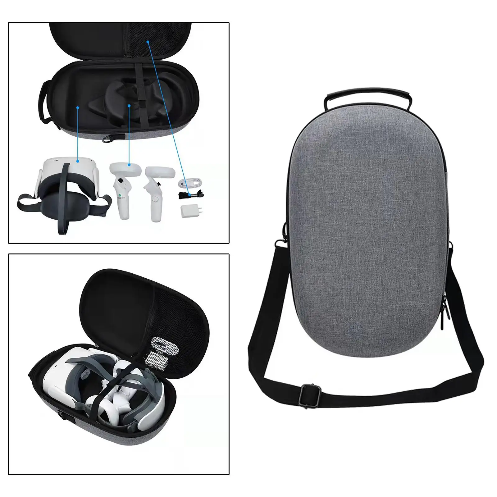 Travel Case Detachable Shoulder Strap for Pico Neo 3 Large Capacity Waterproof Accessories