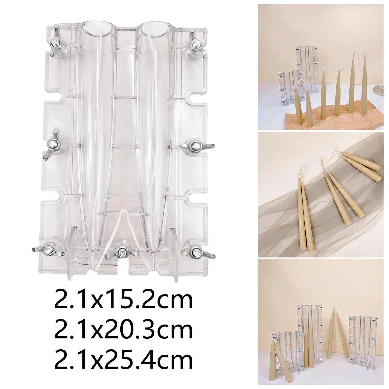 Taper Candle Mold Pillar Candle Molds Transparent for Dinner Wedding Church
