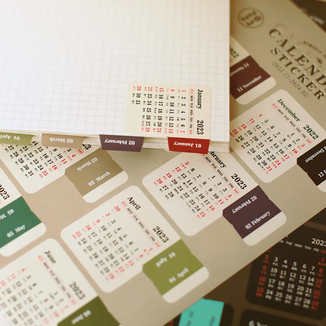 2024 Calendar Stickers Korean Stationery Kawaii Diary Planner Journal Index  Stickers Agenda Schedule Organizers Office Supplies - AliExpress