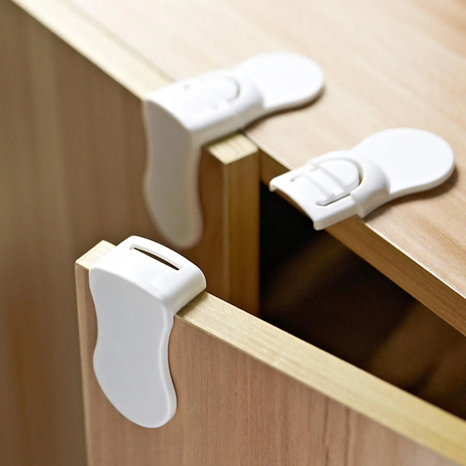 2 Pieces Baby Proofing Cabinet Locks Child Locks for Toilet Living Room Cabinets