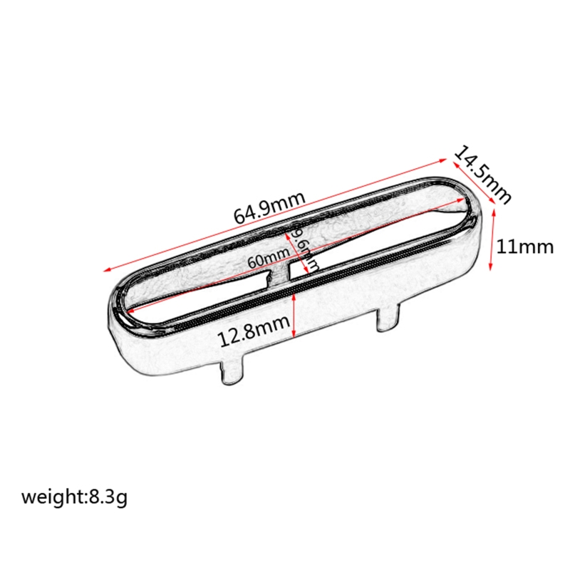 652D vernickelte hohle Tonabnehmerabdeckung Gitarren-Humbucker für für Shell-Zubehör – Detail 6