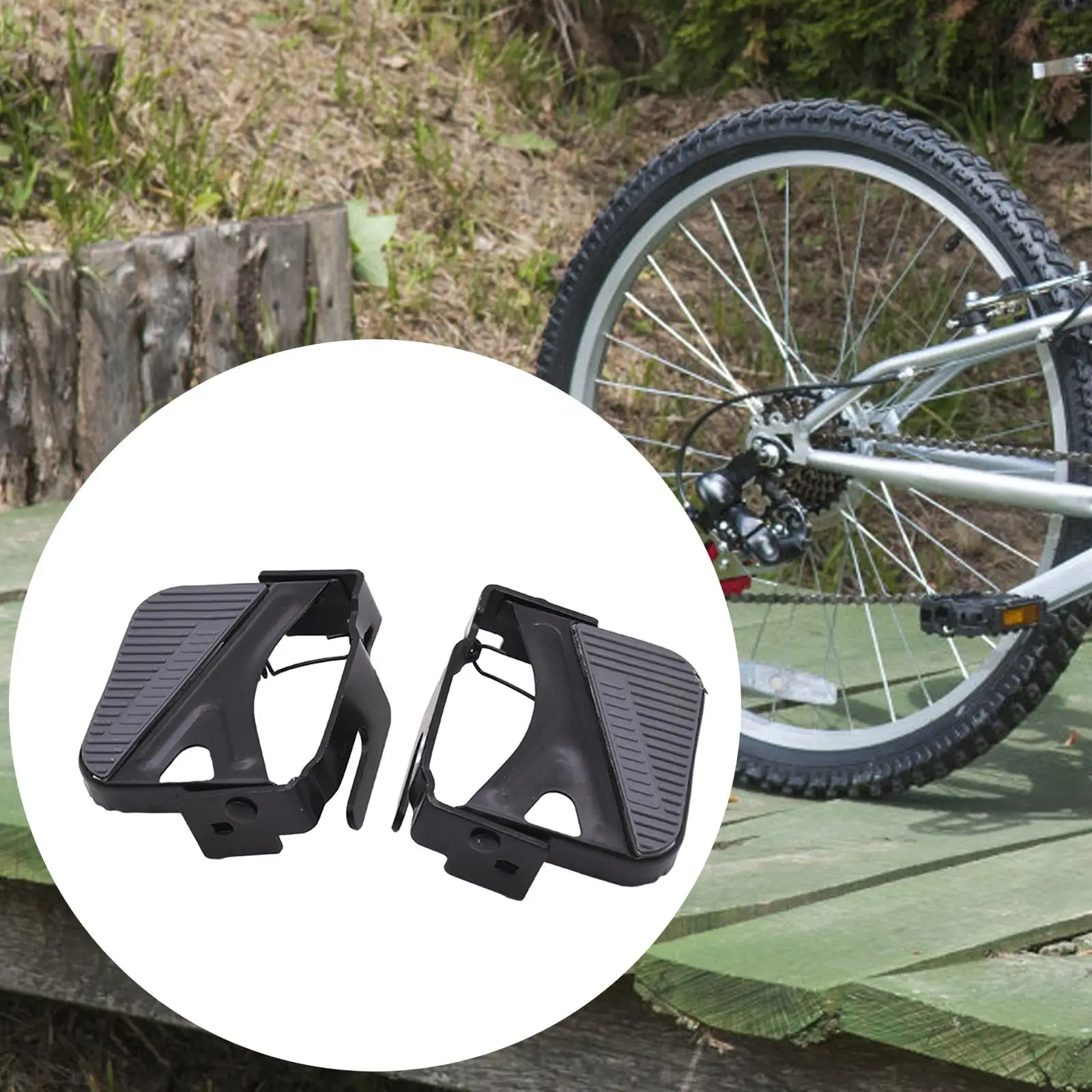 1 Pair Bike Rear Pedal, Folding Footrests Step Stool Bicycle Foot Pegs, Cycling Pedals for Mountain Bike BMX Electric Bicycle