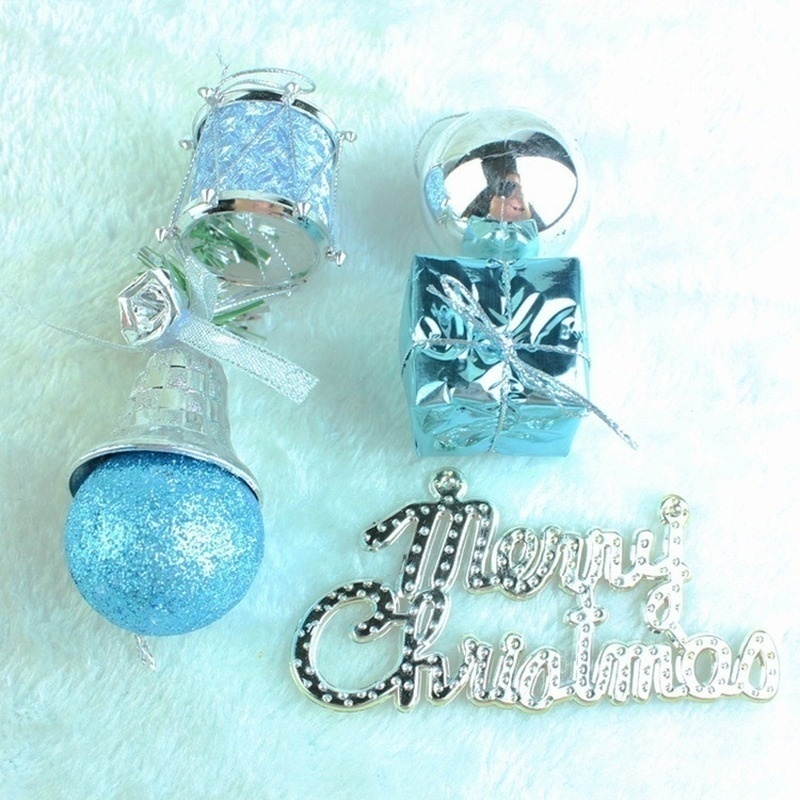 32 Pcs/set Lake Blue Christmas Lotto Pack Pendant Christmas Tree Ornaments Christmas Pendant