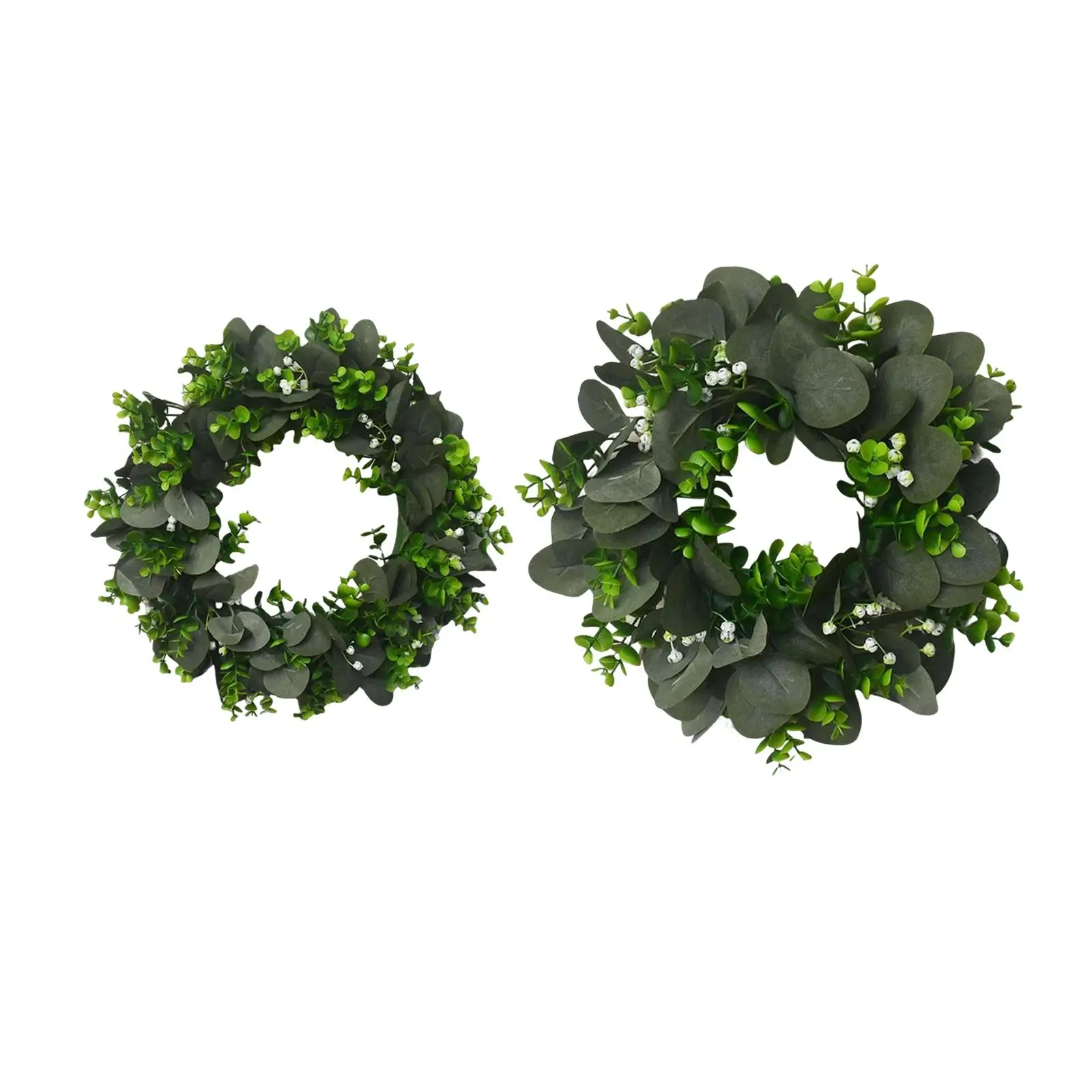 Artificial Eucalyptus Wreath for Door Fall Wreath with Green Leaf for Wall Porch Farmhouse Decor