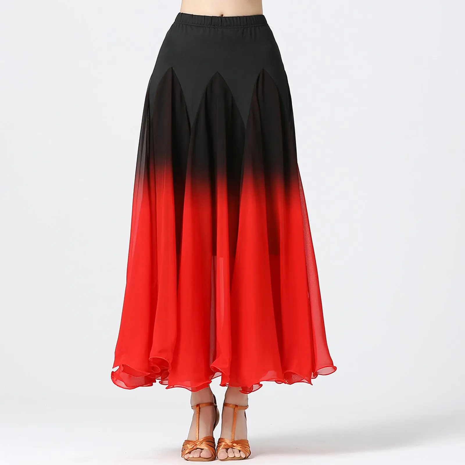 Classical Ballroom Dance Skirt Dancing Costume Stage Performance Belly Clothing  Spanish Skirts for   Waltz Ladies Girl , XL