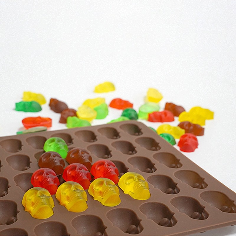 Description Picture 2 of itemNovelty Pumpkin Skull Halloween Silicone Ice Cube Mold DIY Cookie Cake Candy Chocolate Mold for Baking Party Whiskey Kitchen