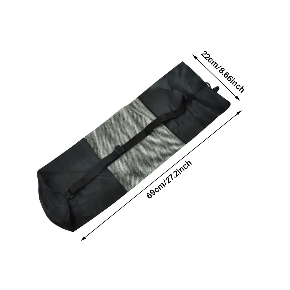 Yoga Mat Bag Exercise Fitness Carrier Mesh Washable Adjustable Strap Practial 