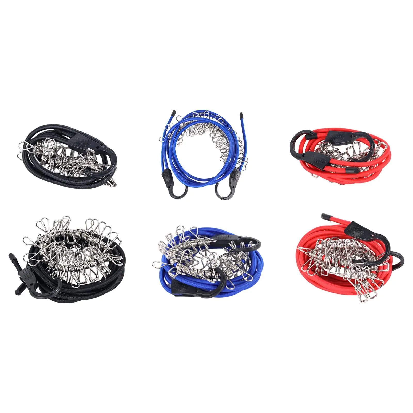 Bungie Rope Easy to Install with Clips Bungee Cord with Hooks for Travel Moving Luggage Outdoor Camping Bikes Luggage Rack