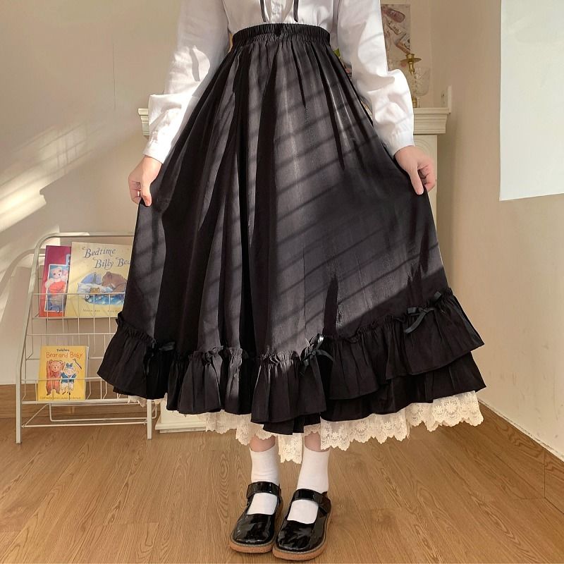 linha de cintura elástica japonês lolita kawaii