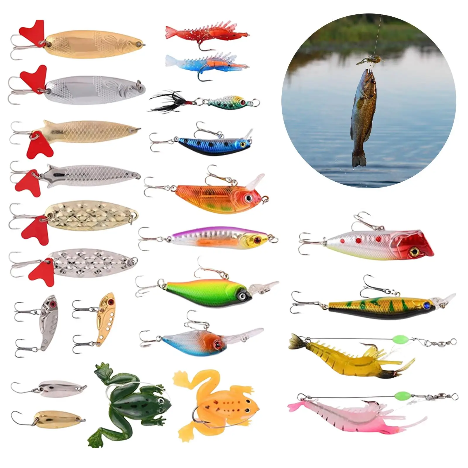 24 Days Fishing Lures Set 2023 Xmas Fishing Tools Calendar Fishing Boys Teen