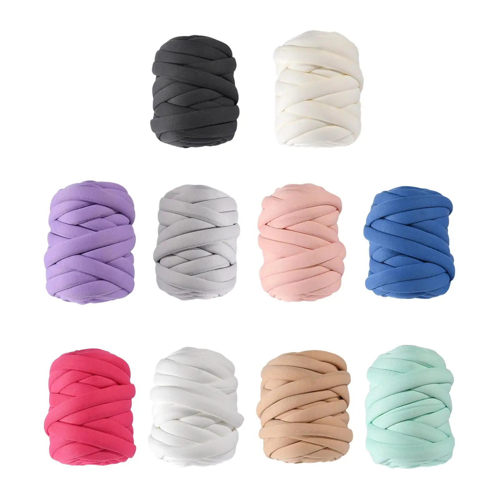 250G/0.55lbs Chunky Yarn 39.4-46ft Tube Yarn for Braided Knot Pet Bed Craft