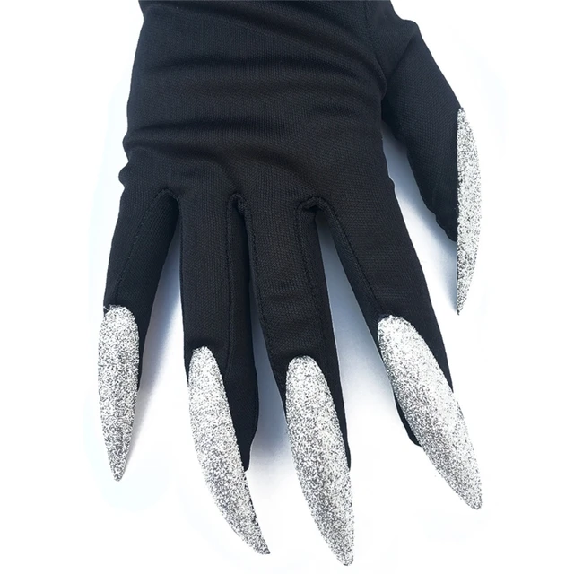 VALICLUD 1 par de guantes de garra de dragón aterrador, accesorios de  disfraz de cosplay, guantes negros, guantes negros largos para cosplay,  guantes