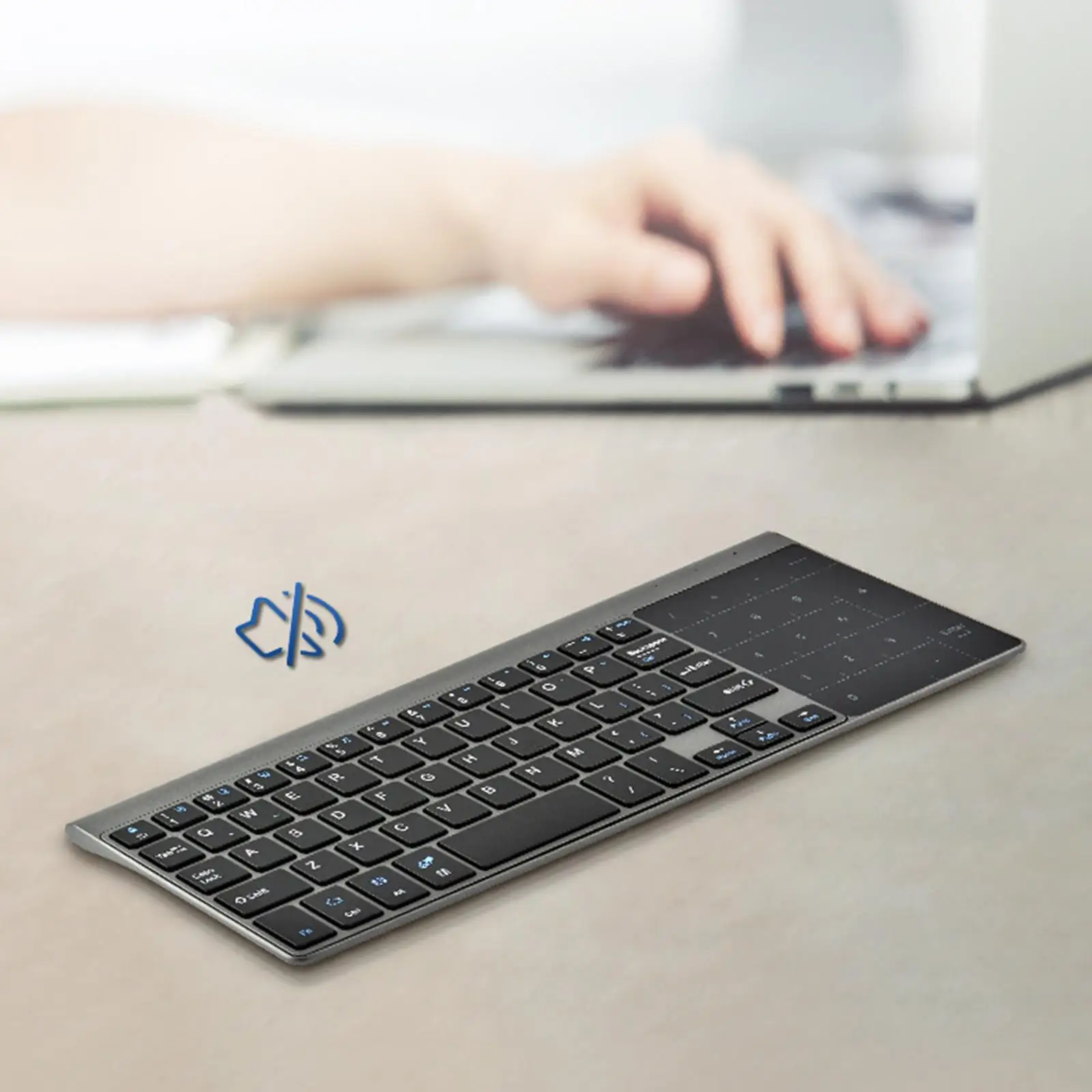 Wireless Keyboard with Touchpad 2.4G Portable Remote Keyboard Mouse Combo